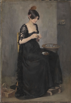 Spanish Girl making Cigarettes by William Turner Dannat