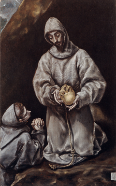 St Francis and Brother Leo Meditating on Death by El Greco