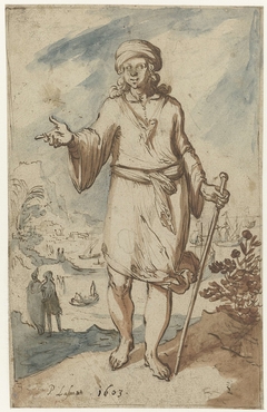 Staande Oosterling, van voren by Pieter Lastman