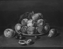 Still Life: Peaches, Apple, and Pear by John A Woodside