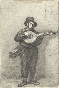 Straatmuzikant by Willem Albertus Haanebrink