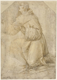 Studie voor de heilige Franciscus die de stigmata ontvangt by Domenico Ghirlandaio