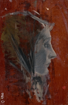 Study of Female Head from Profile by László Mednyánszky