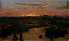 Sunset and boats by Robert Procter