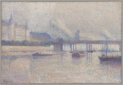 The Banks of the Seine River in Pari by Maximilien Luce