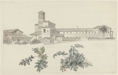 The Basilica of Santi Giovanni e Paolo in Rome, with Two Studies of Plants by Josephus Augustus Knip