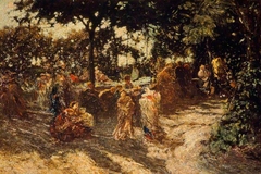 The Fête by Adolphe Joseph Thomas Monticelli