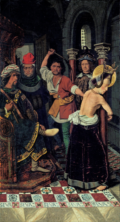 The Flagellation of St Engracia by Bartolomé Bermejo