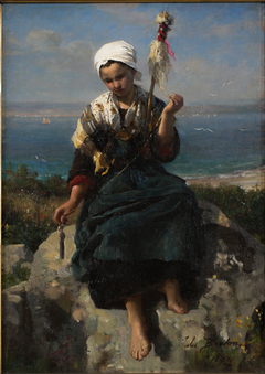 The Flax Spinner by Jules Breton