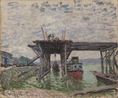 The River Boat Garage by Alfred Sisley