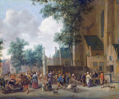 The river-fish market in the Hague by Jan Steen