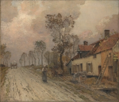 The Route Nationale at Samer by Jean-Charles Cazin