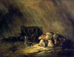 The stagecoach under the storm by Lucas Velázquez