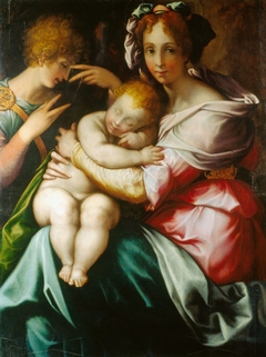 The Virgin and Child with an Angel by Francesco de' Rossi