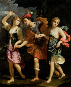 Theseus mit den beiden Töchtern des Minos by Benedetto Gennari II