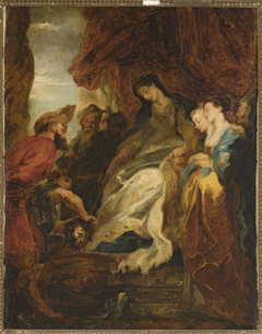 Tomyris ordering to immerse the head of Cyrus in a bowl of blood (Herodotus, Histories, I, 214) by Peter Paul Rubens