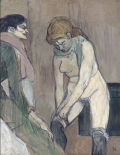 Femme tirant son bas by Henri de Toulouse-Lautrec