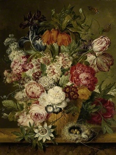 Vase of flowers by Jacobus Linthorst