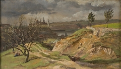 View of Meissen. Study by Johan Christian Dahl