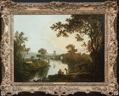 view on the river Dee with anglers by Richard Wilson