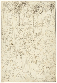 Volk van Israël in Elim by Dirck Pietersz. Crabeth