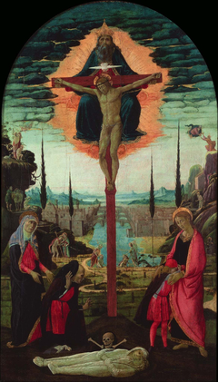 Votive Altarpiece: the Trinity, the Virgin, St. John and Donors by Jacopo da Sellaio