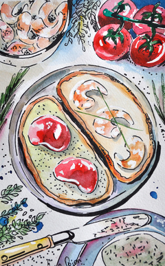 Watercolor food by Anna Orion