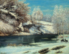 Winter Landscape with Deer by Gustave Courbet