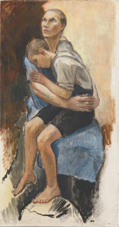 Woman with a Barefoot Boy by Alvar Cawén