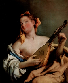 Woman with a Mandolin by Giovanni Battista Tiepolo