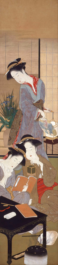 WOMEN AND EVENTS OF THE 12 MONTHS -5 by Katsukawa Shunshō