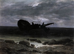 Wreck in the Moonlight by Caspar David Friedrich