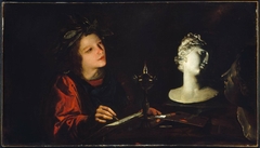 Young Artist Working by Lamplight by Pietro Paolini