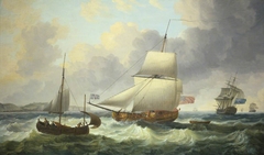 A Ketch-Rigged Royal Yacht Close-Hauled on the Starboard Tack off Dover by Dominic Serres