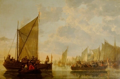 A Landing Party on the Maas at Dordrecht by Aelbert Cuyp