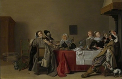 A Merry Company at Table by Hendrik Gerritsz Pot