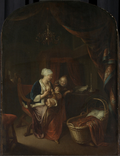 A Mother Giving her Child the Breast by Domenicus van Tol