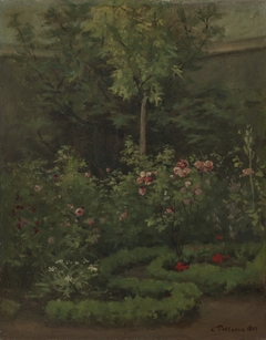 A Rose Garden by Camille Pissarro