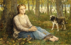 A Shepherdess and her Flock by John Macallan Swan