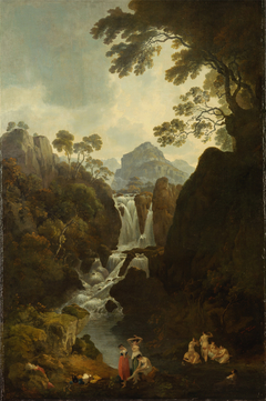 A Waterfall with Bather by Julius Caesar Ibbetson