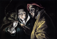 An Allegory with a Boy Lighting a Candle in the Company of an Ape and a Fool by El Greco