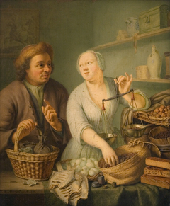 At the Marketwife's by Frans van Mieris the Younger