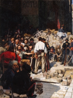 Barricade, the Paris Commune, May 1871 by André Devambez