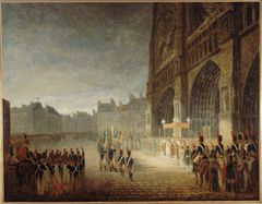 Bénédiction des drapeaux sur le parvis de Notre-Dame by Antoine-Jean Gros