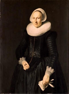 Bildnis einer Frau in Dreiviertelfigur (Gegenstück zu GK 222) (um 1630) by Thomas de Keyser