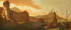 Capriccco of a Seaport with Orientals and an Antique Statue by Thomas Wijck