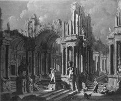 Capriccio with Ruins by Pietro Capelli