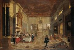 Charles I, Queen Henrietta Maria, and Charles II when Prince of Wales Dining in Public by Gerard Houckgeest