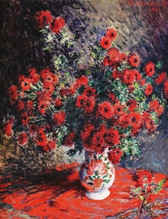 Chrysanthèmes rouges by Claude Monet