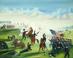 Civil War Battle by Unknown Artist